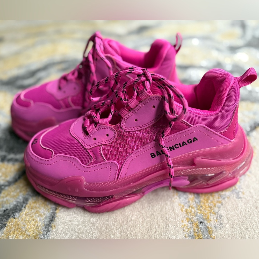 Balenciaga Women's Triple S Vibrant Pink Sneakers